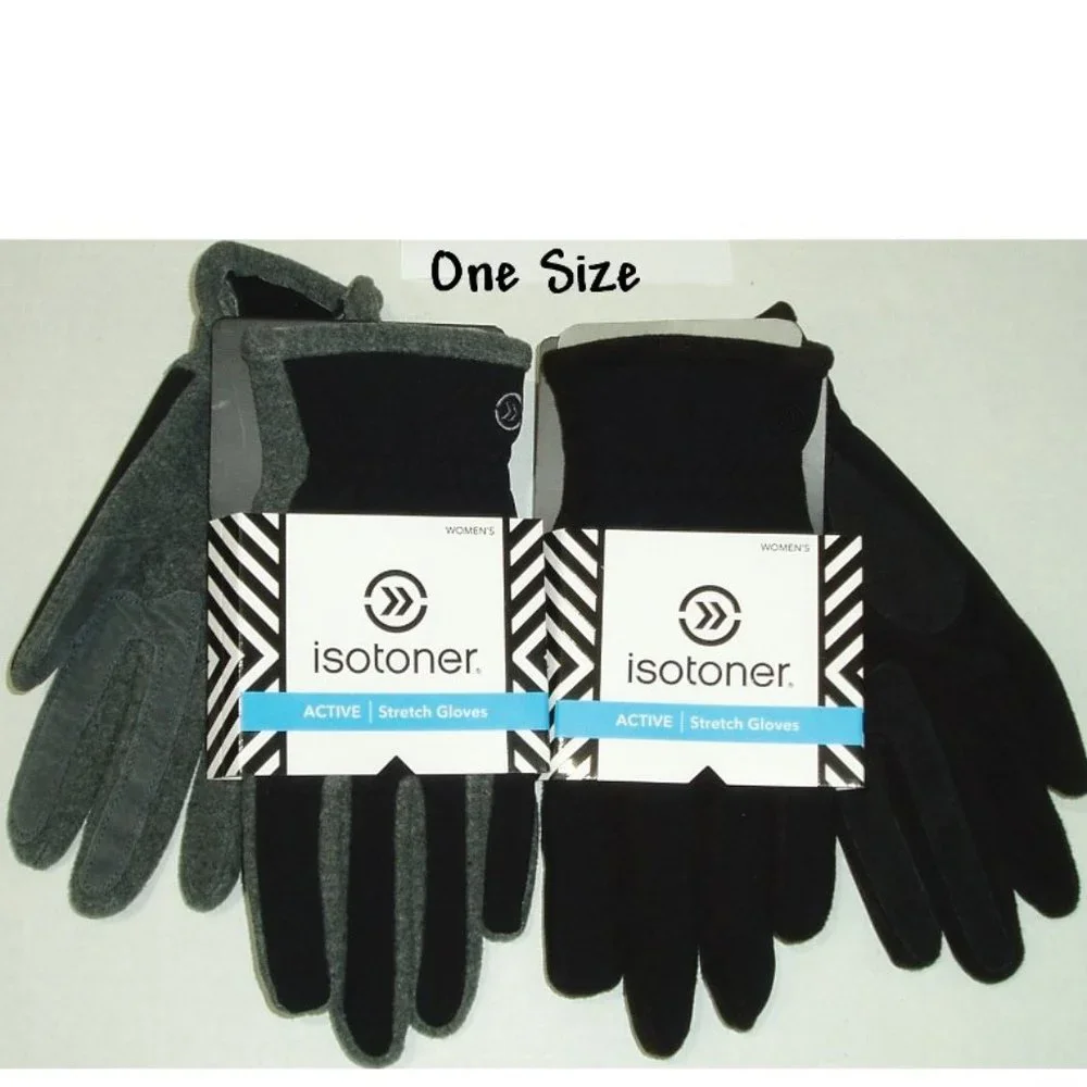 Gray Black One Size Women Istoner Active Gloves - Picture 1 of 8